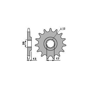 PBR WYPRZEDAZ ZĘBATKA PRZEDNIA 2123 13 18NC TM125MX\'05-\'11 / TM125SMM BLACK DREAM\'08-\'09