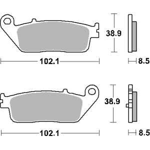 Klocki hamulcowe SBS PROMOCJA KH608 Maxi Sinter - Kolor Złoty