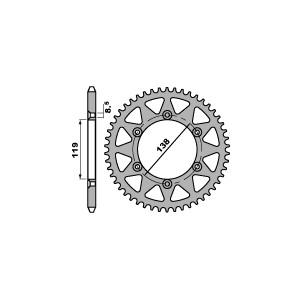 PBR WYPRZEDAŻ ZĘBATKA TYLNA 213 50 C45 HUSABERG 92-99 (JTR1950.50) (ŁAŃC. 520) (MADE IN ITALY)