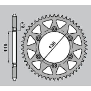 Wyprzedaż zębatka tylna aluminiowa T7075 (Ergal) 213 48 Husaberg FE 400/FE 600 '96-'99 (JTR1950.48)