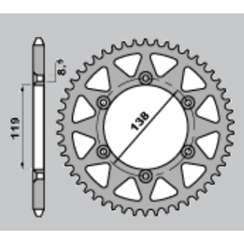 Wyprzedaż zębatka tylna aluminiowa T7075 (Ergal) 213 48 Husaberg FE 400/FE 600 '96-'99 (JTR1950.48)