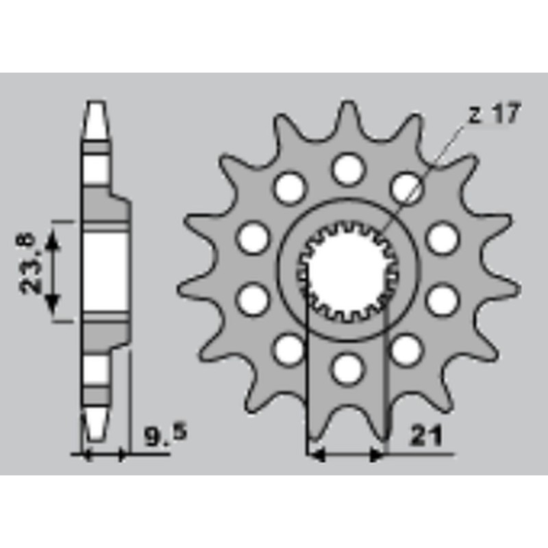 JR WYPRZEDAŻ ZĘBATKA PRZEDNIA 2137 14 (153714JT) KAWASAKI Z 1000 '07-'09