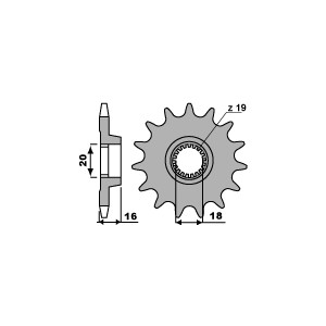 PBR ZĘBATKA PRZEDNIA 2140 10 18NC MONTESA 250 4T R (4RT) (ŁAŃC. 520) (MADE IN ITALY)
