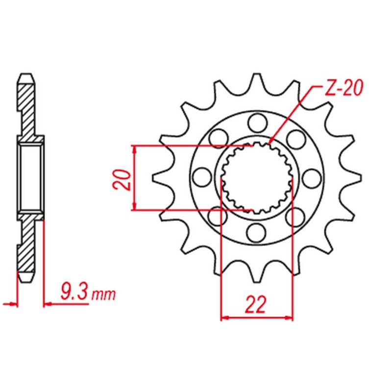 GROSSKOPF WYPRZEDAŻ ZĘBATKA PRZEDNIA 2146 14 KAWASAKI KXF 250 '06-'20 (+1) (JTF1446.14)