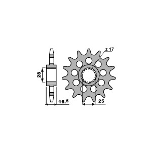 PBR ZĘBATKA PRZEDNIA 2147 16 18NC KTM 990 (ŁAŃC. 525) (MADE IN ITALY)