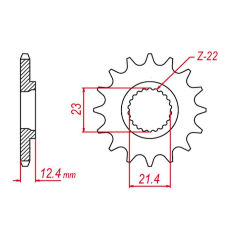 GROSSKOPF WYPRZEDAŻ ZĘBATKA PRZEDNIA 2149 14 YAMAHA XG 250 TRICKER '05-'07