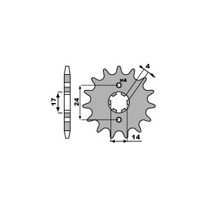 PBR ZĘBATKA PRZEDNIA 2153 12 18NC APRILIA RS 50 (06-08) (ŁAŃC. 420) (MADE IN ITALY)