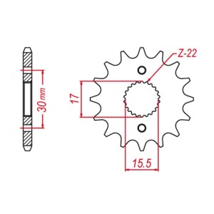 Zębatka przednia Grosskopf 2157 15 CRF 150R '07-'22 - Wyprzedaż