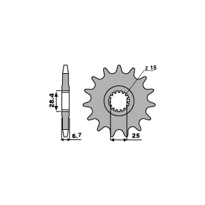 PBR WYPRZEDAZ ZĘBATKA PRZEDNIA 2168 14 18NC YAMAHA YFZ 450R '09-20, YFM 700R RAPTOR '06-20 (JTF1592.14) (ŁAŃC. 520) (216814)