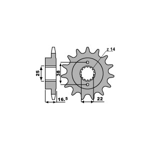 PBR WYPRZEDAZ ZĘBATKA PRZEDNIA 2205 15 18NC DUCATI 1000 MONSTER S2R 06-08 (JTF741.15) (ŁAŃC. 525) (MADE IN ITALY)