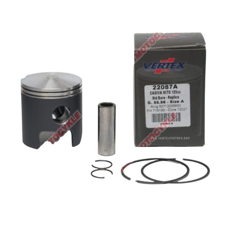 Tłok VERTEX Cagiva Mito 125 - 56,00mm - Wypukłe denko - Pierścienie 52712005600 x 2 szt.