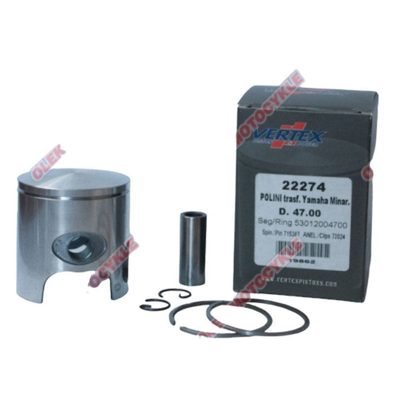 Tłok Polini Vertex 47,75mm Minarelli Yamaha - Pierścienie 53012004780