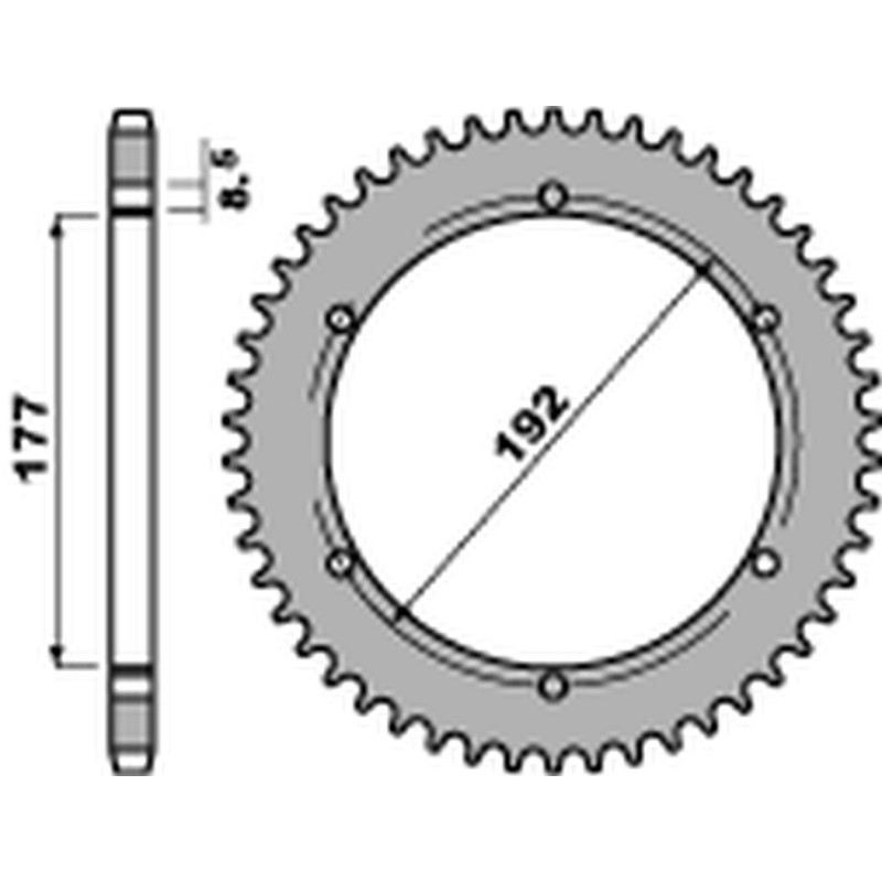 PBR WYPRZEDAZ ZĘBATKA TYLNA 223 48 C45 HUSQVARNA WR 250 '83-'84, WR/CR 250 '80, WR 350 '81-'88, WR/CR 400 '81-'89, CR 400