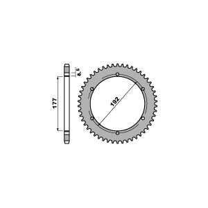 PBR WYPRZEDAZ ZĘBATKA TYLNA 223 52 C45 HUSQVARNA WR 125/250/400 79-88 (ŁAŃC. 520) (MADE IN ITALY)