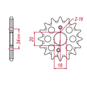 GROSSKOPF WYPRZEDAŻ ZĘBATKA PRZEDNIA 2157 16 CRF150 R`07-`22 (+1) (JTF1310.16)