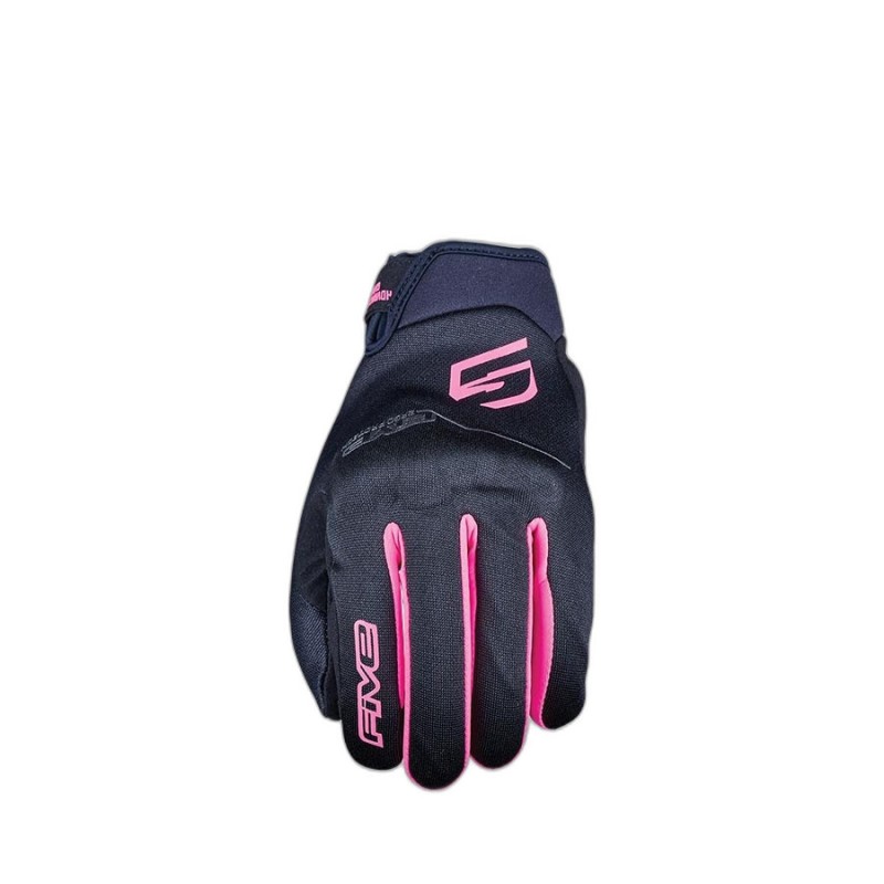 five gloves rękawice tekstylne globe evo woman damskie kolor czarny/różowy fluo rozmiar 7 (xs)