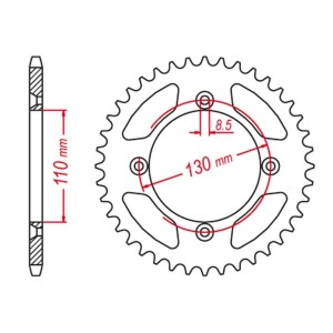 GROSSKOPF WYPRZEDAŻ ZĘBATKA TYLNA ALUMINIOWA T7075 (ERGAL) KOLOR CZARNY 249 56 HONDA CR 80/85 '96-'07