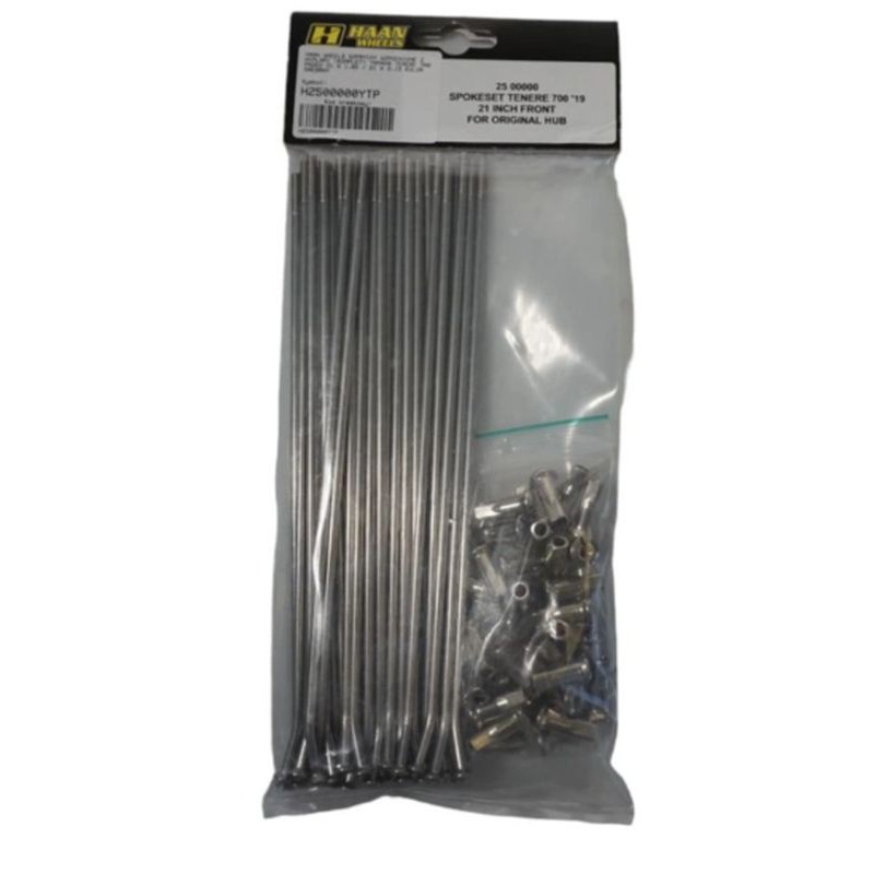 Komplet szprych HAAN WHEELS do Yamaha Tenere 700, przednie koło 21x1,85/21x2,15, kolor srebrny