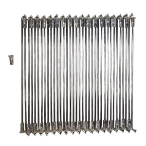 HAAN WHEELS SZPRYCHY WZMOCNIONE Z NYPLAMI (KOMPLET) PRZÓD 21 CALI KAWASAKI KX 500 '84 SREBRNY