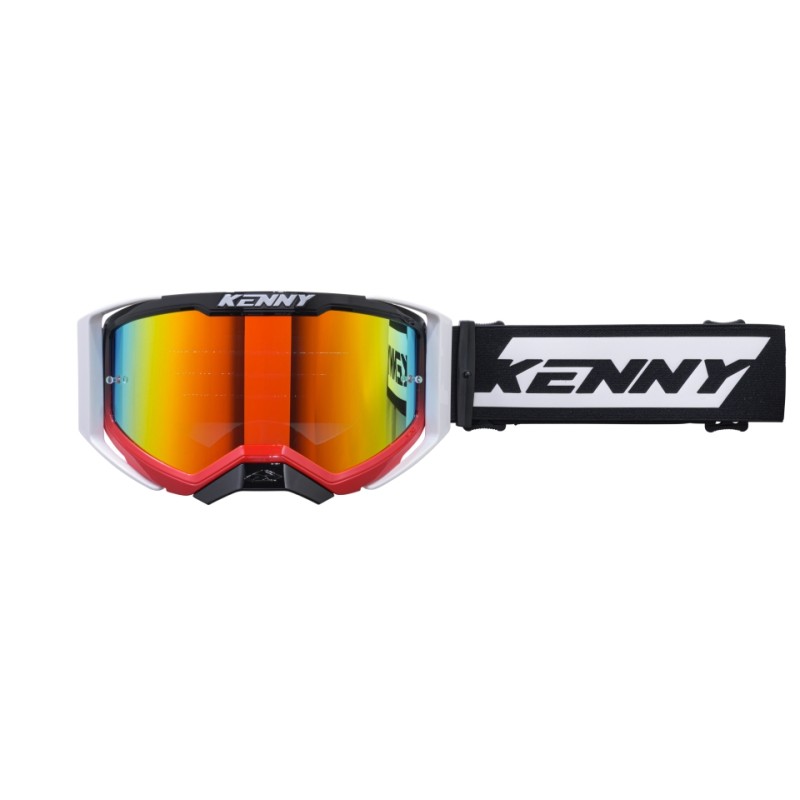 KENNY RACING GOGLE PERFORMANCE EVO 2 RED WHITE-CLEAR LENS- SZYBKA PRZEŹROCZYSTA KOLOR CZERWONY/BIAŁY/CZARNY