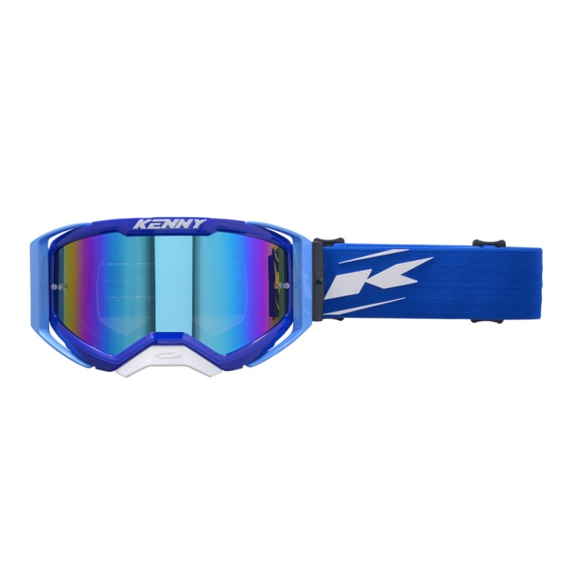 KENNY RACING GOGLE PERFORMANCE EVO 2 WHITE BLUE MIRROR - Okulary sportowe