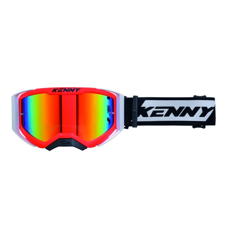 KENNY RACING GOGLE PERFORMANCE EVO 2 NEON RED MIRROR LENS- LUSTRO KOLOR CZERWONY/CZARNY/BIAŁY