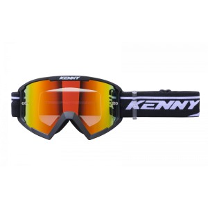 Kenny Racing Gogle Model Track+ Black - Red Lens - Kolor Czarny/Biały Szybka Czerwone Lustro