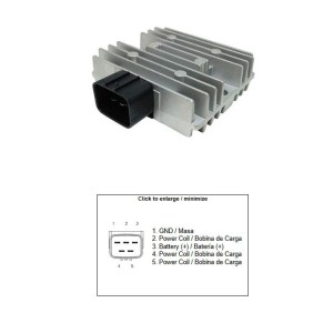 DZE Regulator napięcia Kawasaki KLE 300 Versys-X '17-'23; KLE 650 Versys '18-'22; ER 400Z '19-'22; ER 650Z '17-'23; EX 4