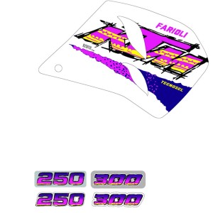 Naklejki TECNOSEL (BLACKBIRD) KTM 250/360 '93-'97 - Kolor Różowy/Niebieski
