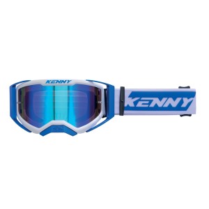 KENNY RACING GOGLE PERFORMANCE EVO 2 BLUE- MIRROR LENS - LUSTRO KOLOR NIEBIESKI/BIAŁY