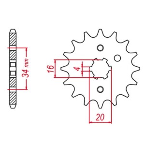 GROSSKOPF WYPRZEDAŻ ZĘBATKA PRZEDNIA 263 15 YAMAHA DT125 LC '82-'88, TZR125, SR125 JUNAK 125