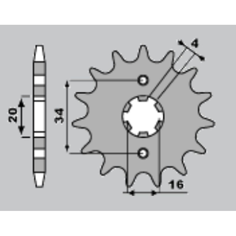 JR WYPRZEDAŻ ZĘBATKA PRZEDNIA 263 16 YAMAHA DT125 LC '82-'88, TZR125, SR125 (JTF1263.16)