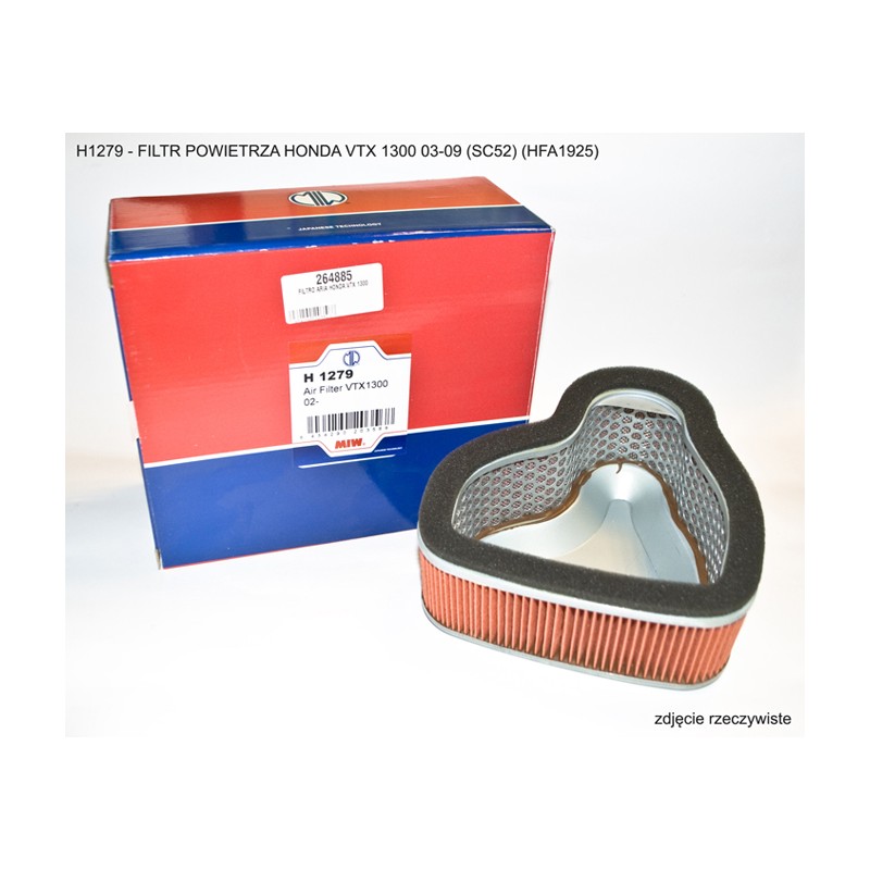 Filtr powietrza MIW (MEIWA) do HONDA VTX 1300 03-09 (SC52) - HFA1925 (OEM:17213-MEA-670)