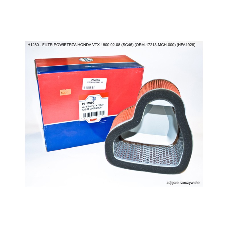 Filtr powietrza MIW (MEIWA) do Honda VTX 1800 02-08 (OEM-17213-MCH-000) (HFA1926)