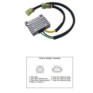 DZE Regulator napięcia KTM 125/150/250/300/350/450/400 EXC/EXC-F/XC/XC-W/XCF-W '17-'23; Husqvarna 150/250/300/350/450/501 FE/T -