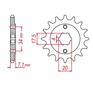 Zębatka przednia do HONDA CR 125 XL 250 CBX 250 - GROSSKOPF WYPRZEDAŻ JTF266.13