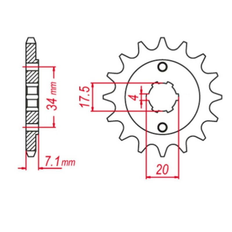 Zębatka przednia do HONDA CR 125 XL 250 CBX 250 - GROSSKOPF WYPRZEDAŻ JTF266.13