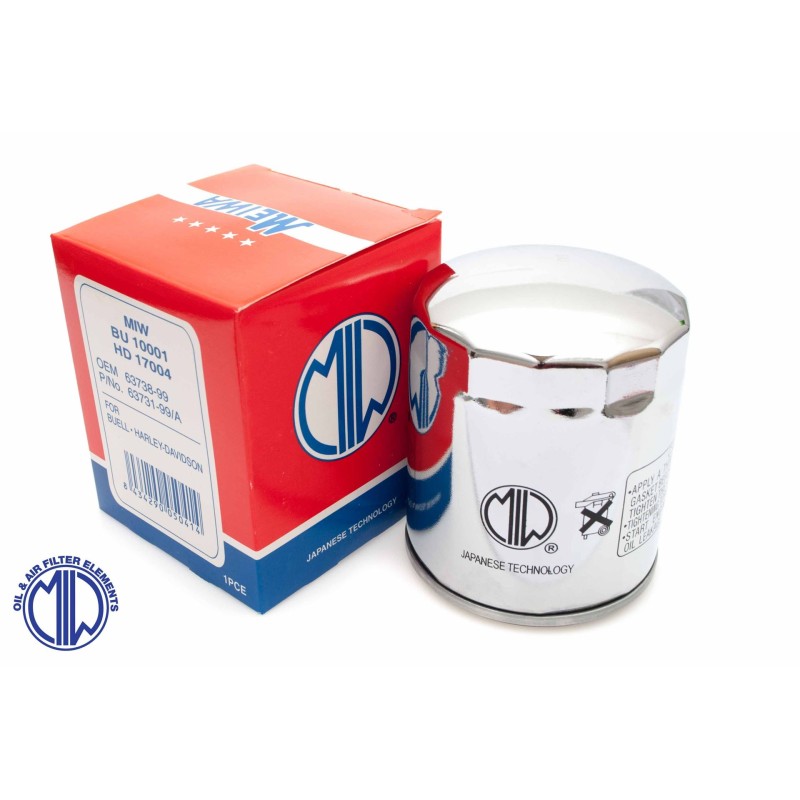Filtr oleju Harley-Davidson chromowany - MIW (MEIWA) HF171C