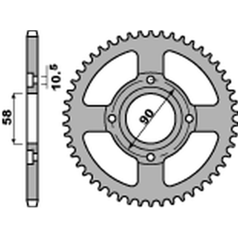 PBR ZĘBATKA TYLNA 269 42 C45 HONDA CG 125 '02-'05, CM 125 '82-'97, CB 125T '82-'88, DAELIM VC 125 '96-'99