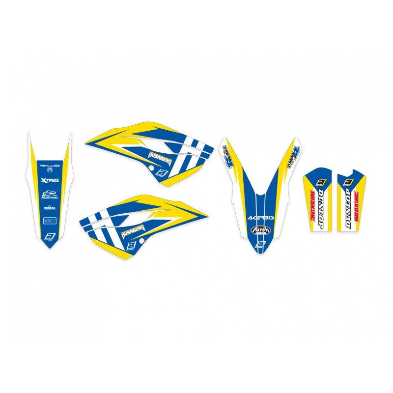 Komplet naklejek Blackbird Husaberg FE/FS '13-'14 Niebieski Żółty