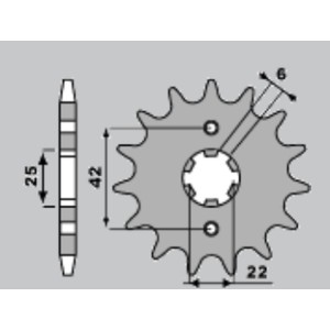 PBR WYPRZEDAZ ZĘBATKA PRZEDNIA 278 16 18NC (ŁAŃC. 530) (MADE IN ITALY)