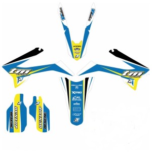 Komplet naklejek Blackbird do motocykli TM 2T/4T '15-'21 Dream 4 kolor niebieski żółty biały