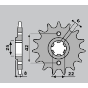 PBR ZĘBATKA PRZEDNIA 281 14 18NC (JTF281.14) (ŁAŃC. 520) (MADE IN ITALY)