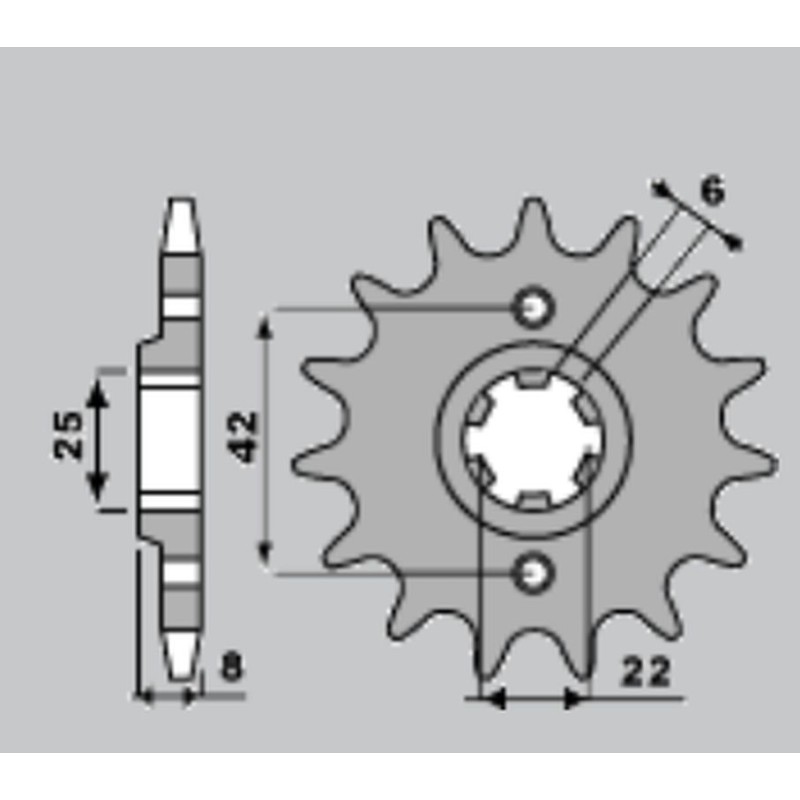 PBR ZĘBATKA PRZEDNIA 281 14 18NC (JTF281.14) (ŁAŃC. 520) (MADE IN ITALY)