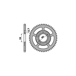 PBR Zębatka tylna 281 45 C45 Honda CRM 125 (90-00), Gilera 125 (Łańc. 520) (JTR604.45) (MADE IN ITALY)