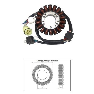 DZE UZWOJENIE ALTERNATORA STATOR YAMAHA YFM 250 BRUIN '05-'06; YFM 250 BIG BEAR '07-'09; YFM 250 BEAR TRACKER '01-'05; YFM
