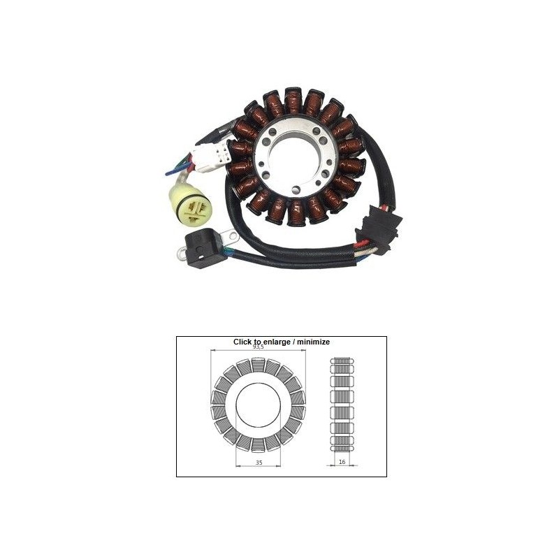 DZE UZWOJENIE ALTERNATORA STATOR YAMAHA YFM 250 BRUIN '05-'06; YFM 250 BIG BEAR '07-'09; YFM 250 BEAR TRACKER '01-'05; YFM