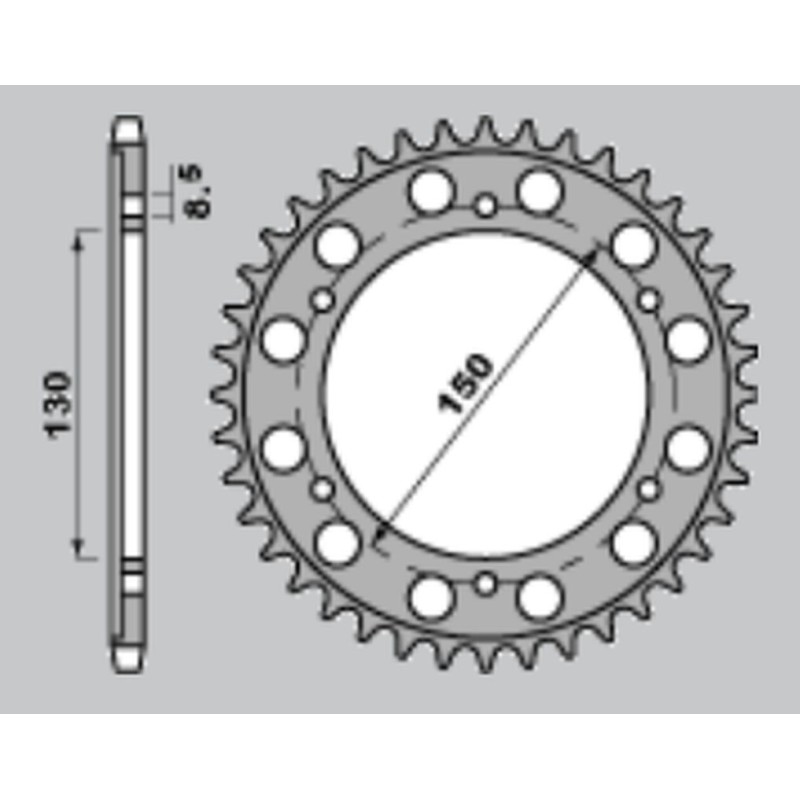 Zębatka tylna PBR 298 40 C45 do Honda NS 400R, VFR 400R - JTR298.40 (Łańc. 530)