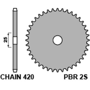 PBR ZĘBATKA TYLNA 2S 46 L (ŁAŃC. 420) (MADE IN ITALY)