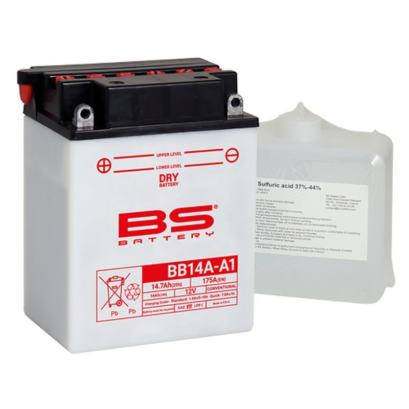 BS AKUMULATOR BB14A-A1 (YB14A-A1) 12V 14AH - Elektrolit osobno - Sklep Batteria